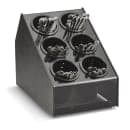 Vollrath CTFWH-6B 6 Cylinder Flatware Holder - 10 1/8" x 14 7/8" x 14 1/8", Plastic, Black thumbnail 2