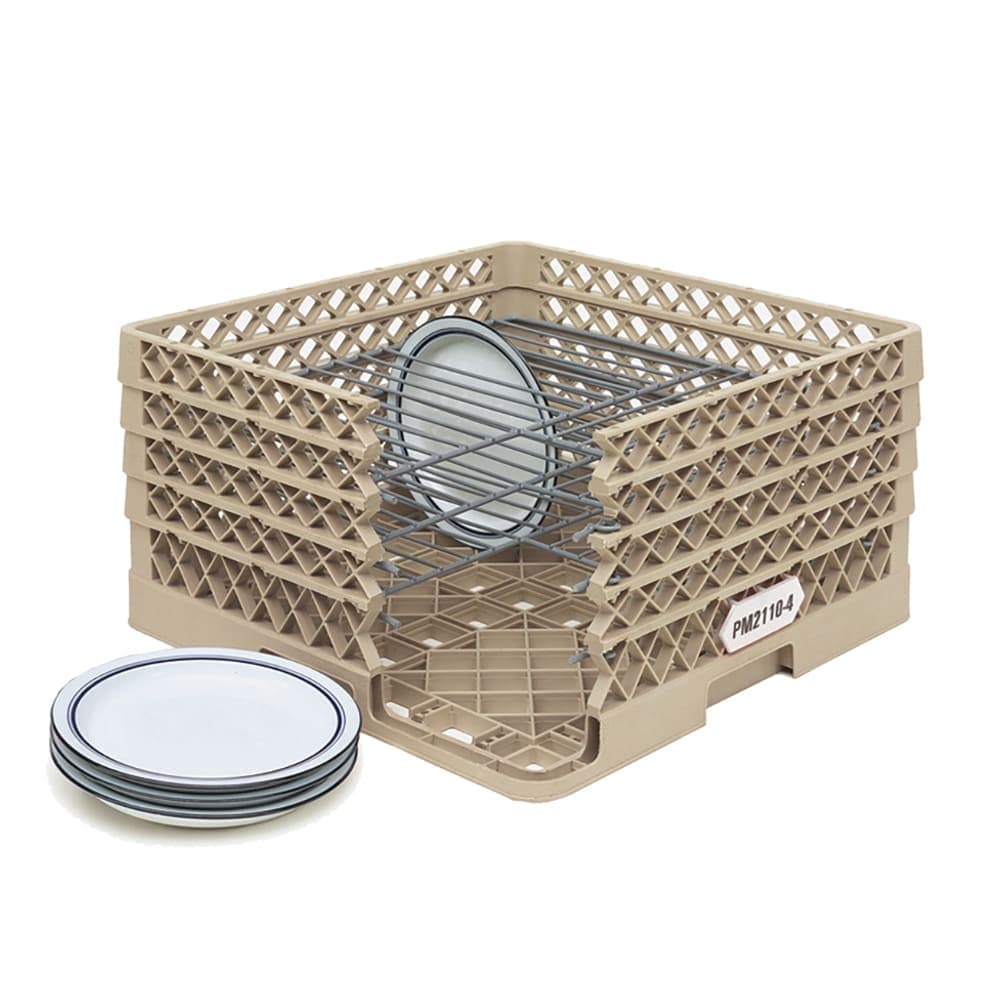 Vollrath PM2011-6 Dishwasher Rack - 20 Plate Capacity, 6 Extenders, Beige