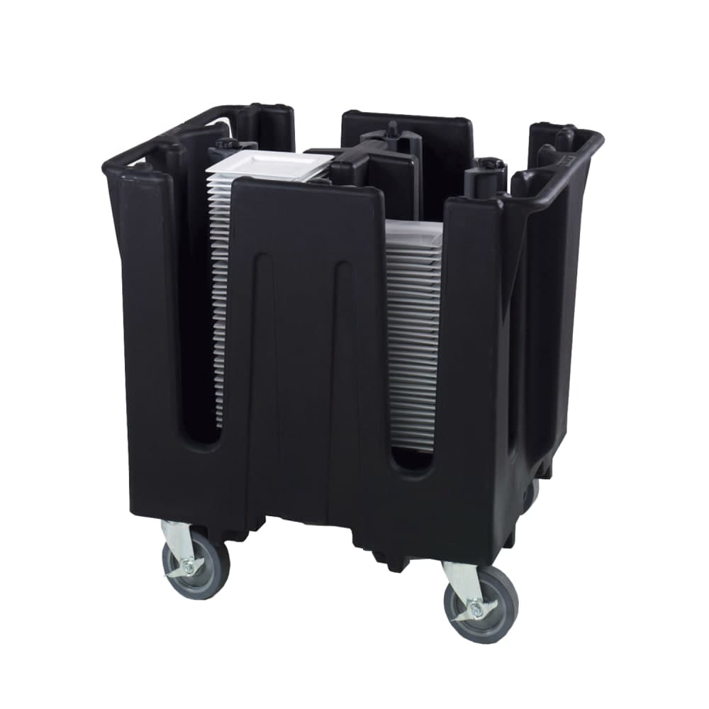 Vollrath SAC-4A-06 32 3/4" Mobile Dish Caddy w/ (4) Columns - Plastic, Black