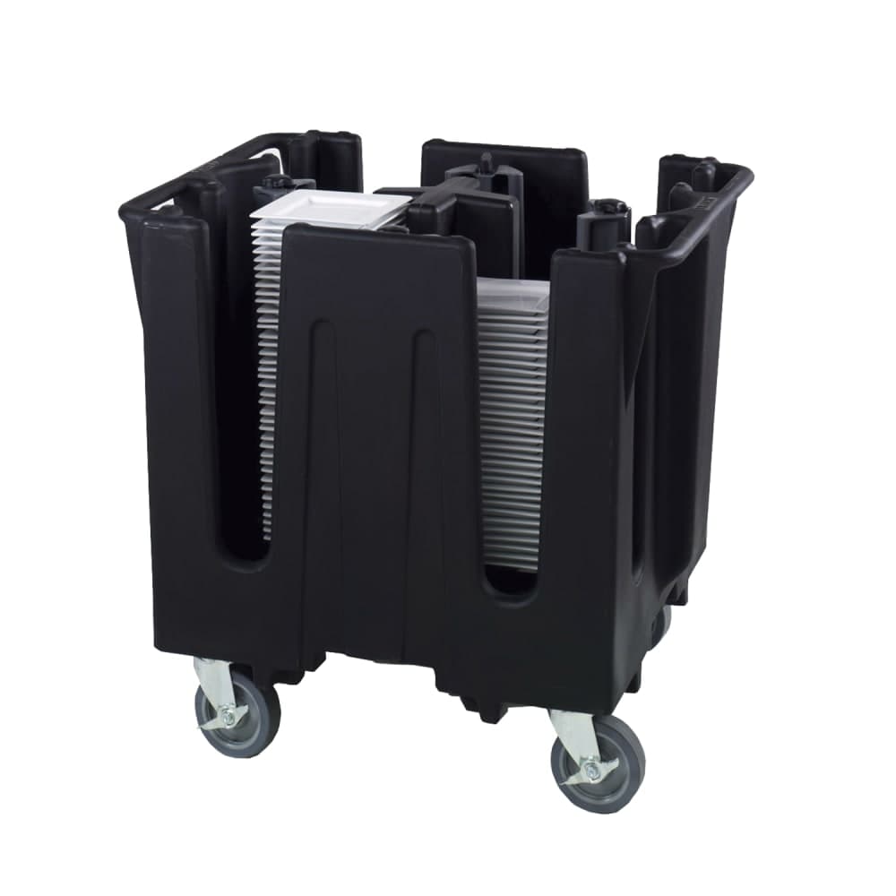 Vollrath SAC-4C-06 32 3/4" Mobile Dish Caddy w/ (4) Columns - Plastic, Black