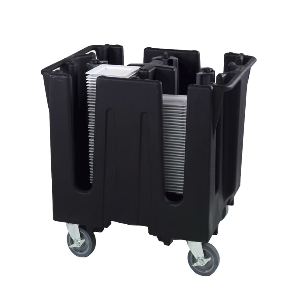 Vollrath SAC-SQ4-06 32 3/4" Mobile Dish Caddy for Square Dishes w/ (4) Columns - Plastic, Black