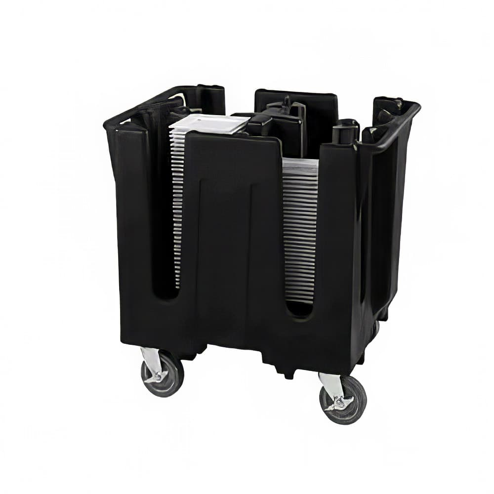 Vollrath SAC-SQ5-06 32 3/4" Mobile Dish Caddy for Square Dishes w/ (4) Columns - Plastic, Black