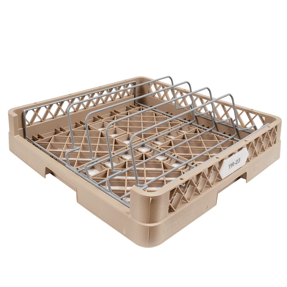 Vollrath TR23 Full-Size Dishwasher Sheet Pan Rack - Holds 3 Pans, Open End, Beige
