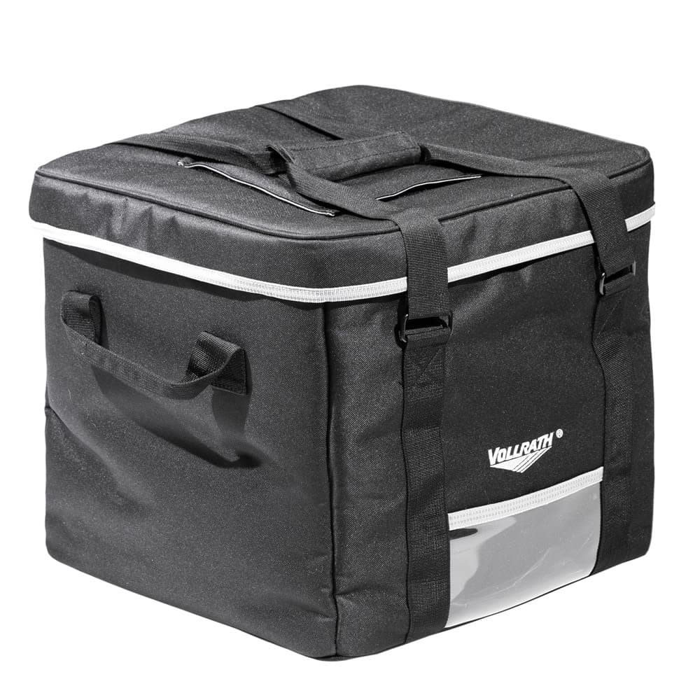 Vollrath VMDB100 Insulated Milk/Meal Delivery Bag w/ Carrying Straps - 15 1/2"W x 15 1/2"D x 14"H, Black