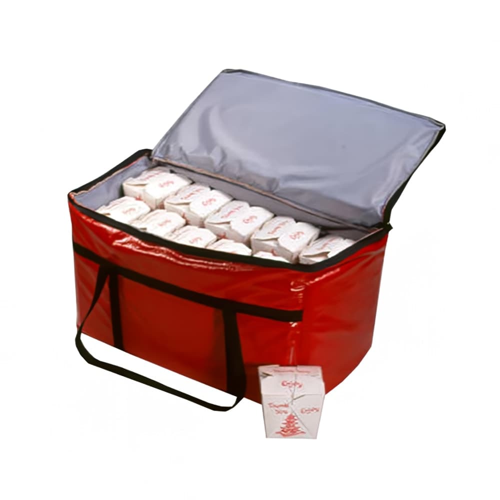 Intedge Insulated Food Carrier - 22" x 12" x 12", Vinyl, Black (IFC-1)