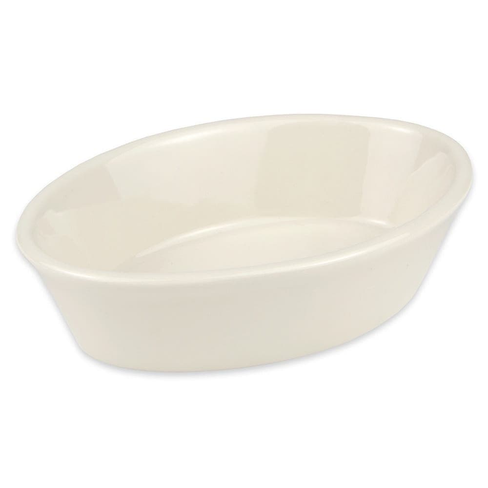 Homer Laughlin 600 5-1/2", Oval, Baking Dish w/ 7 1/4 oz Capacity, Rolled Edge, Ivory