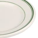 Homer Laughlin HL2031 7 1/8" Round Plate - China, Ivory w/ Green Band thumbnail 4