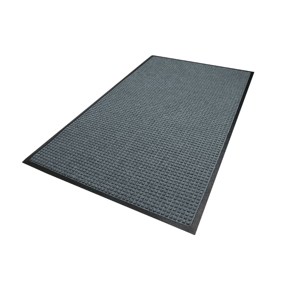 M+A Matting Waterhog Squares Classic Entrance Mat w/ Smooth Backing, 3' x 8', Charcoal (2005438170)