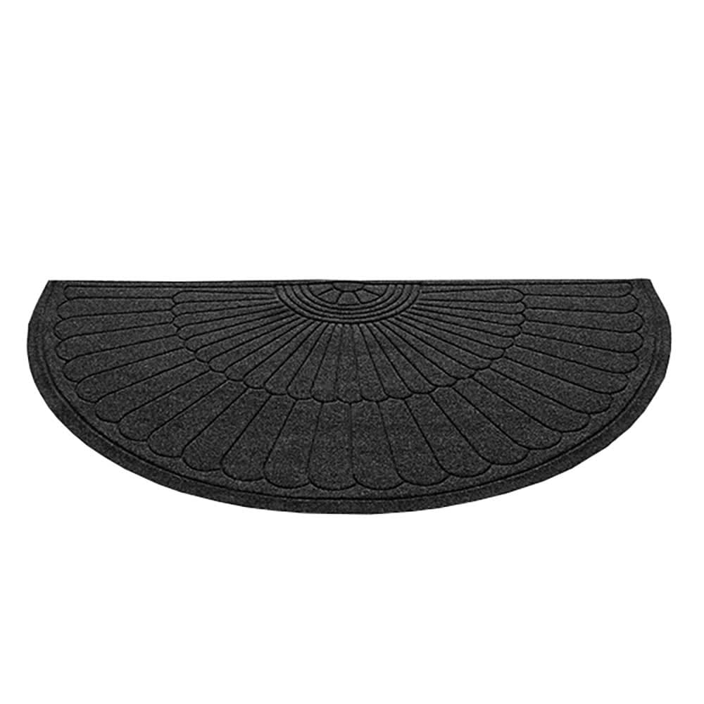 M+A Matting Waterhog Max Grand Entrance Mat w/ Smooth Backing, Half Oval, 6' x 3 3/10', Black Smoke (224670633170)