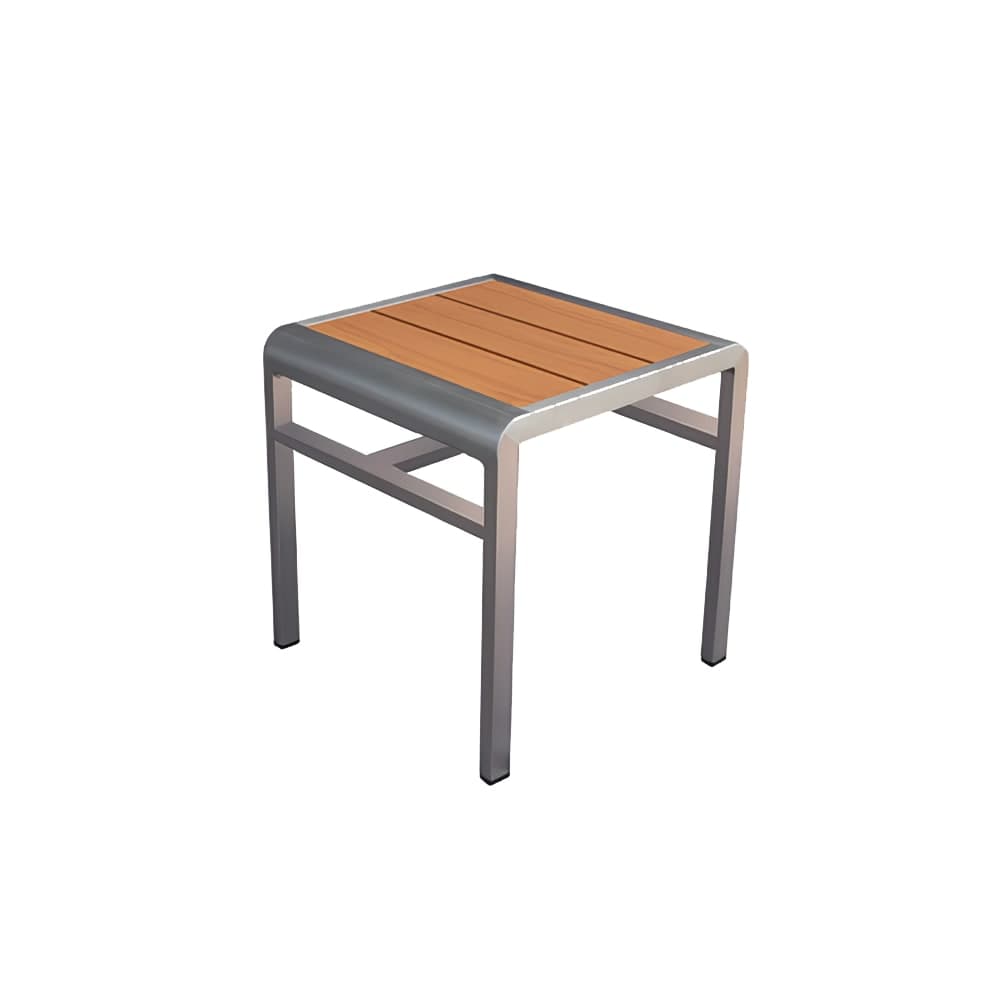 emu 17" Sid Stool/Side Table w/ Wenge Wood Look Aluminum Slat Seat & Brushed Aluminum Frame (A1021)