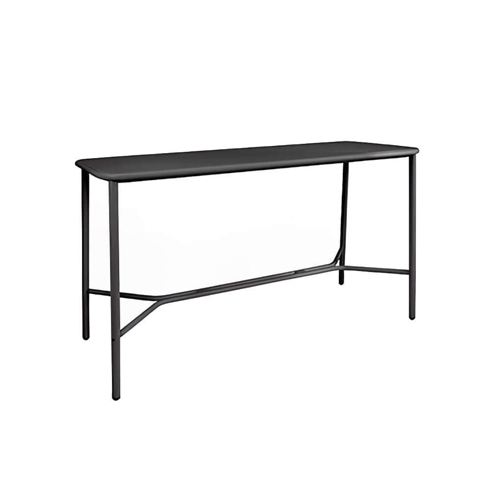emu Rectangular Outdoor Yard Bar Table - 72" x 28", Aluminum, Black (538)
