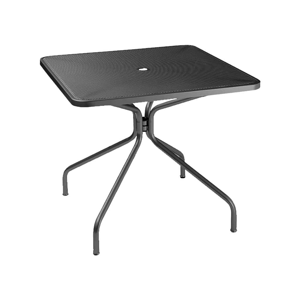 emu 32" Square Cambi Indoor/Outdoor Table w/ Umbrella Hole - Steel, Antique Black (801)
