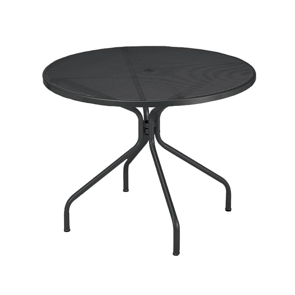 emu 48" Round Cambi Indoor/Outdoor Table w/ Umbrella Hole - Steel, Antique Black (805)
