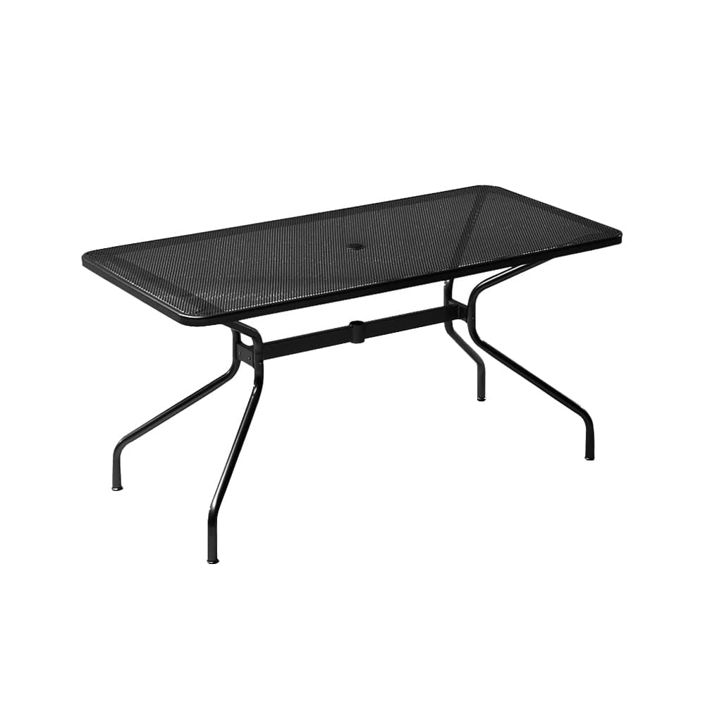 emu Rectangular Indoor/Outdoor Drink Table w/ Umbrella Hole - 48" x 32", Steel, Antique Black (807)