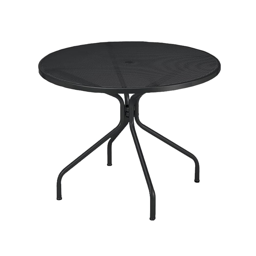 emu 36" Round Cambi Indoor/Outdoor Table w/ Umbrella Hole - Steel, Antique Black (813)