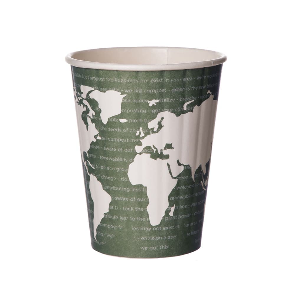 Eco Products World Art™ 12 oz Disposable Insulated Hot Cup - PLA, Printed (EP-BNHC12-WD)