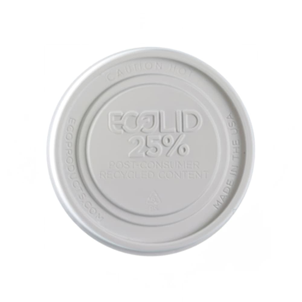 Eco Products BlueStripe™ EcoLid® Flat Lid for 8 oz Food Containers - Polystyrene, White (EP-BRSCLID-S)