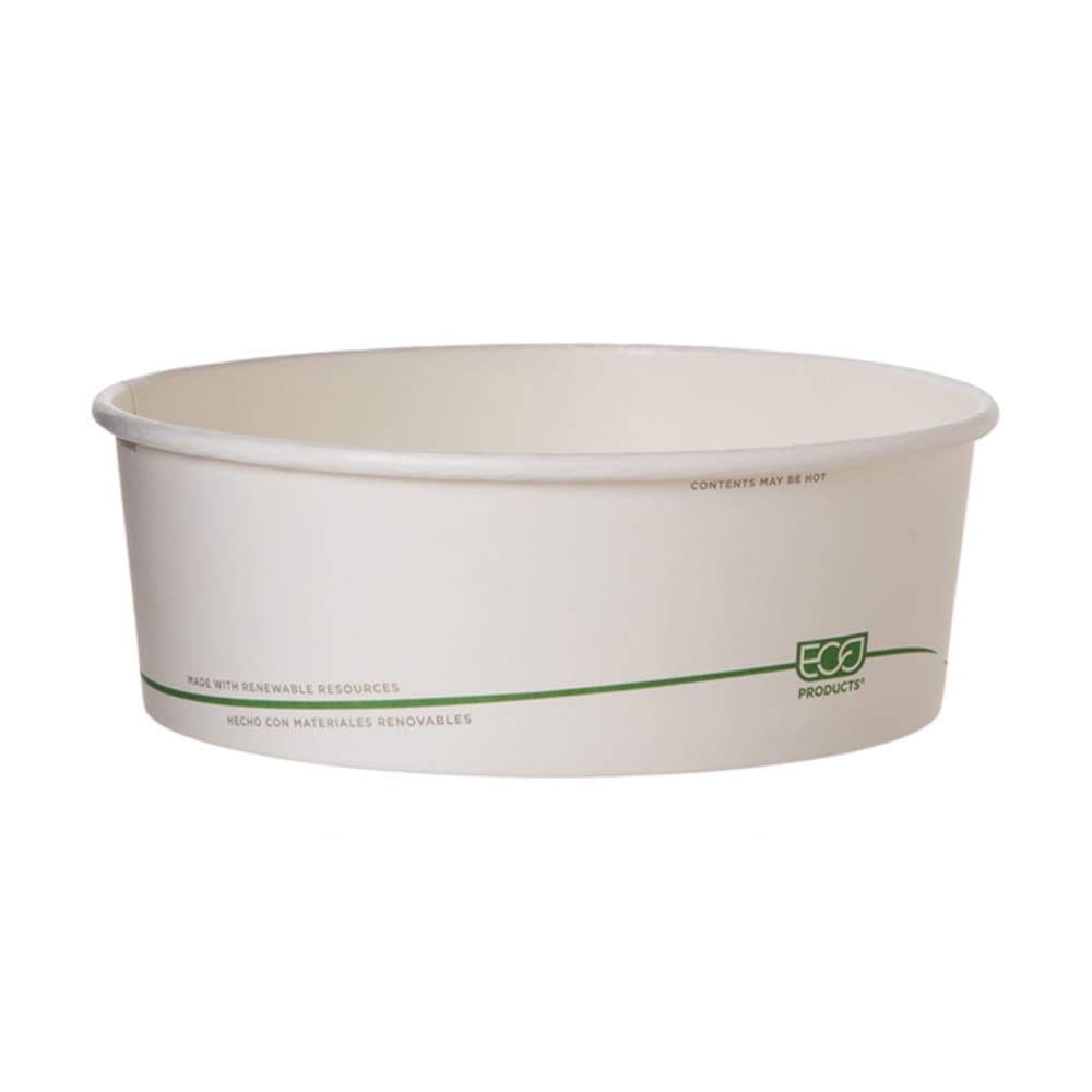 Eco Products 32 oz GreenStripe® Squat Food Container - Paper, White (EP-BSC32S-GS)