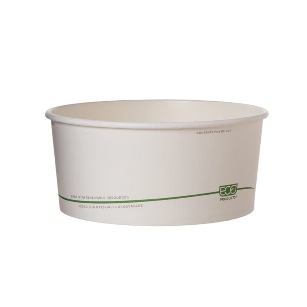 Eco Products 48 oz GreenStripe® Squat Food Container - Paper, White (EP-BSC48S-GS)