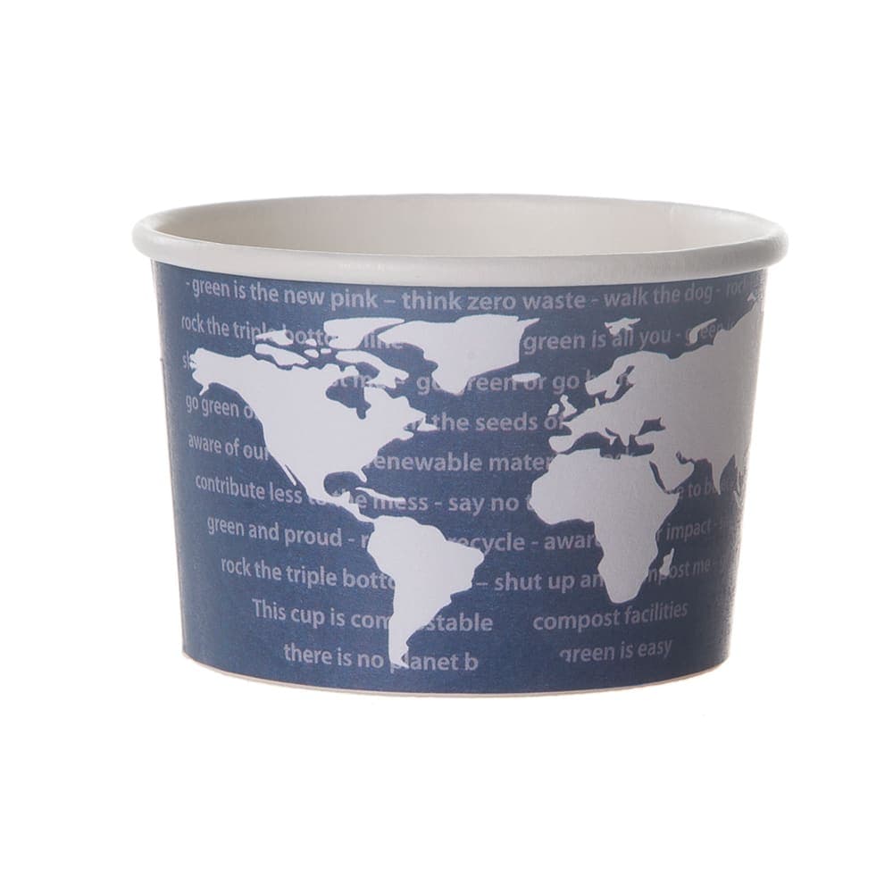 Eco Products 4 oz World Art™ Food Container - Paper, Blue (EP-BSC4-WA)