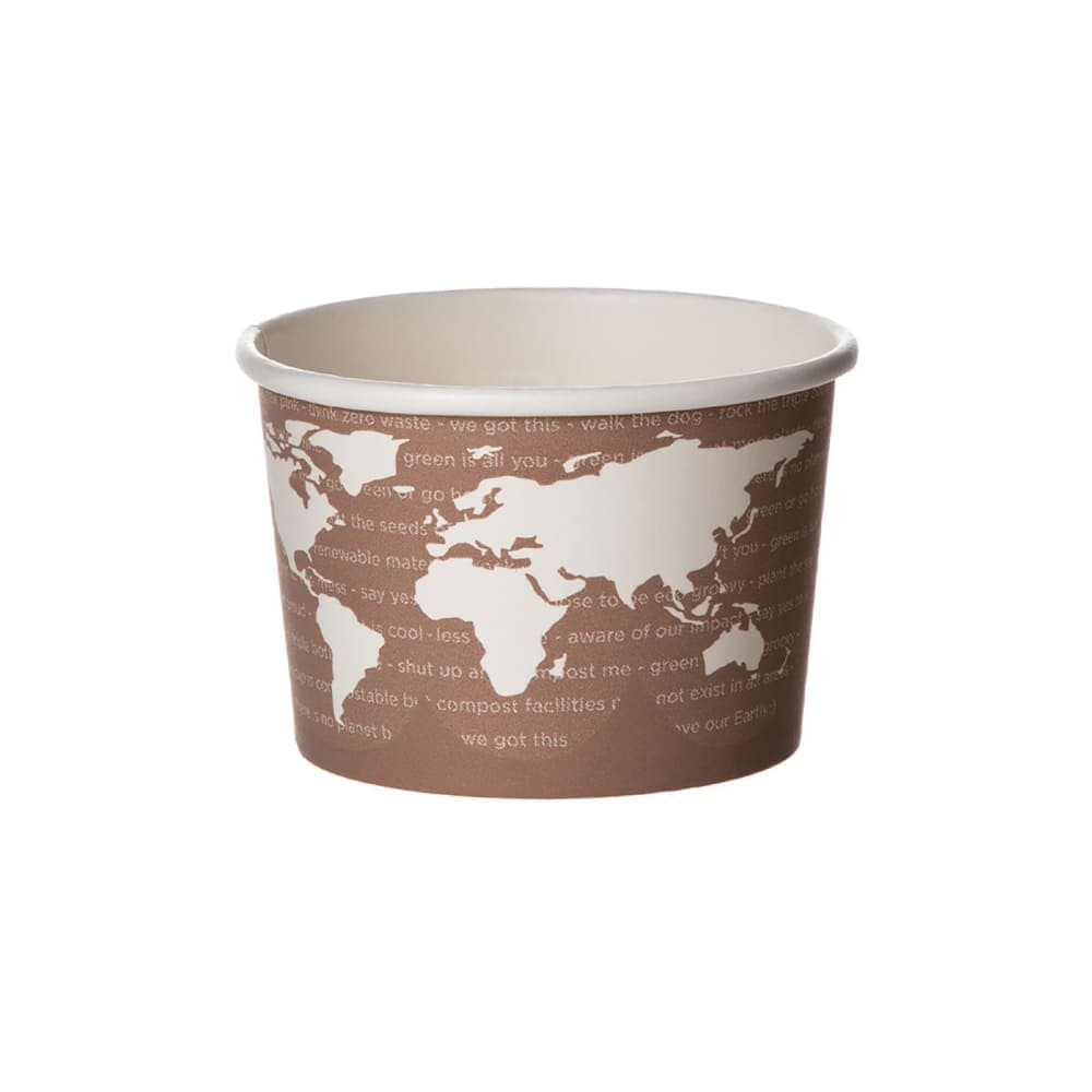 Eco Products 8 oz World Art™ Food Container - Paper, Brown (EP-BSC8-WA)