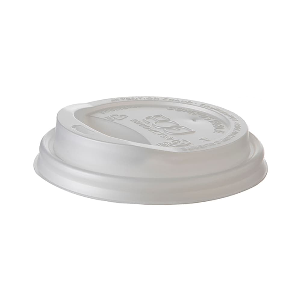 Eco Products GreenStripe® EcoLid® Dome Lid for 8 oz Hot Cups - PLA, White (EP-ECOLID-8)