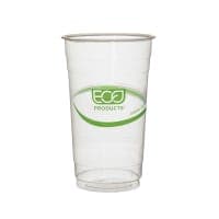 Eco Products GreenStripe® Flat Lid for 28 & 32 oz Cold Cups - PLA, Clear (EP-FLCC-32) thumbnail 2