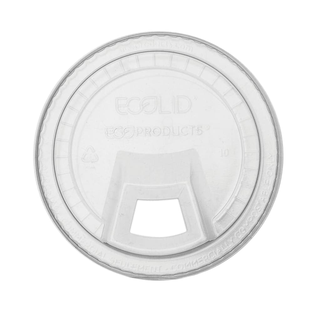 Eco Products GreenStripe® Flat Lid for 9 to 24 oz Cold Cups - PLA, Clear (EP-FLCS)