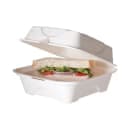 Eco Products Hinged Lid Food Container - 6" x 6" x 3", Molded Fiber (EP-HC6) thumbnail 2
