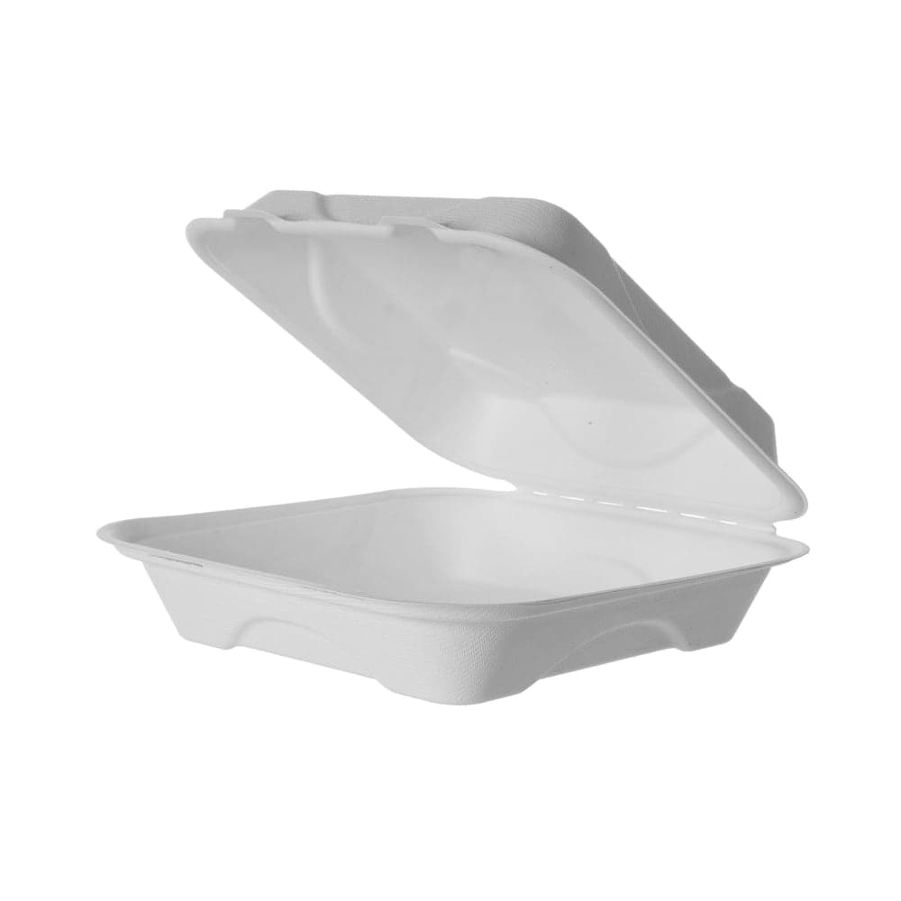 Eco Products Hinged Lid Food Container - 9" x 9" x 3", Molded Fiber (EP-HC91)