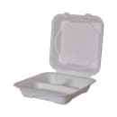 Eco Products Vanguard® (3) Compartment Hinged Lid Food Container - 9" x 9" x 3", Molded Fiber (EP-HC93NFA) thumbnail 2