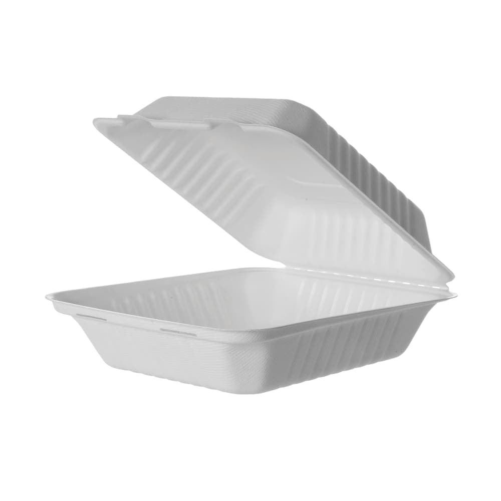 Eco Products Hinged Lid Food Container - 8" x 8" x 3", Molded Fiber (EP-HCL81)