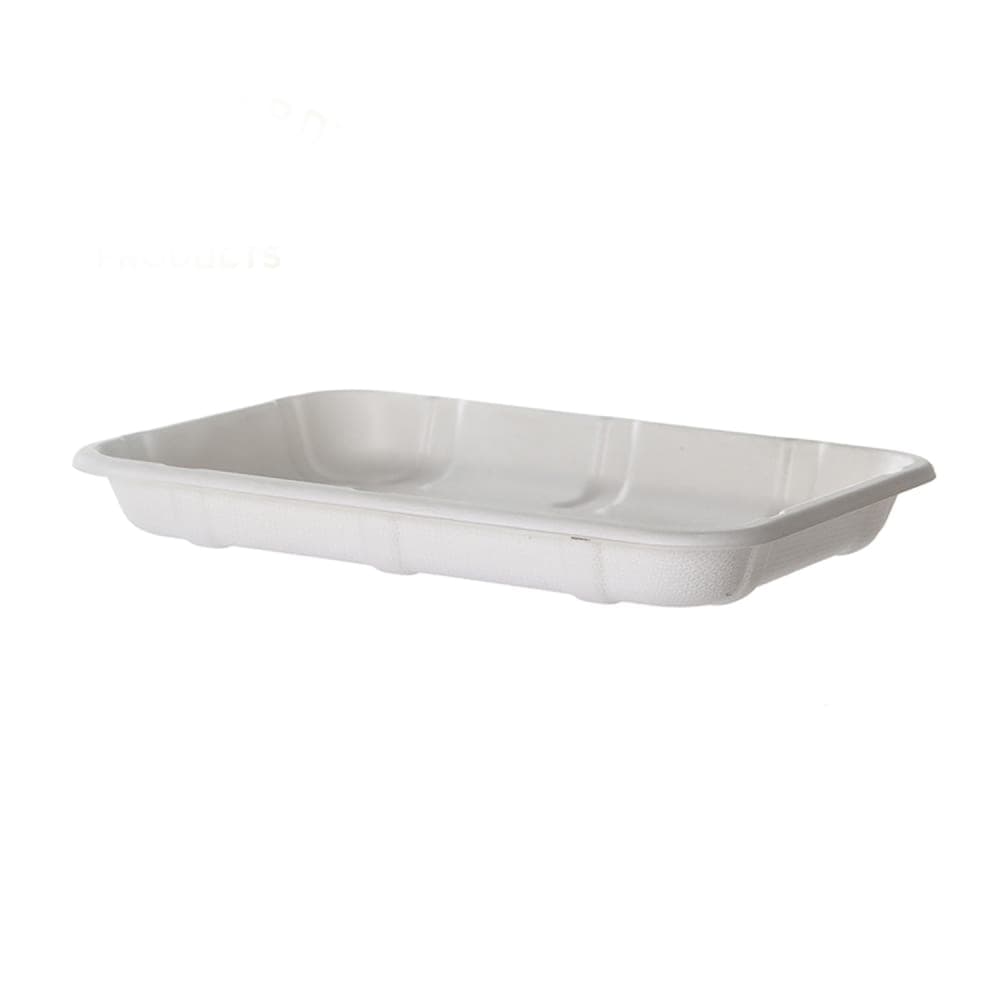 Eco Products Vanguard® Meat & Produce Tray - 8 1/2" x 6", Molded Fiber, White (EP-MP2DNFA)
