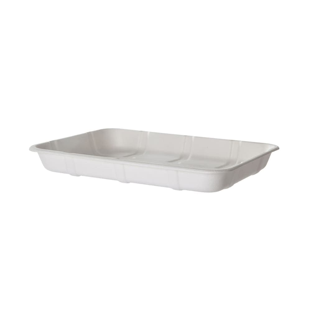 Eco Products Vanguard® Meat & Produce Tray - 9 1/2" x 7", Molded Fiber, White (EP-MP4DNFA)