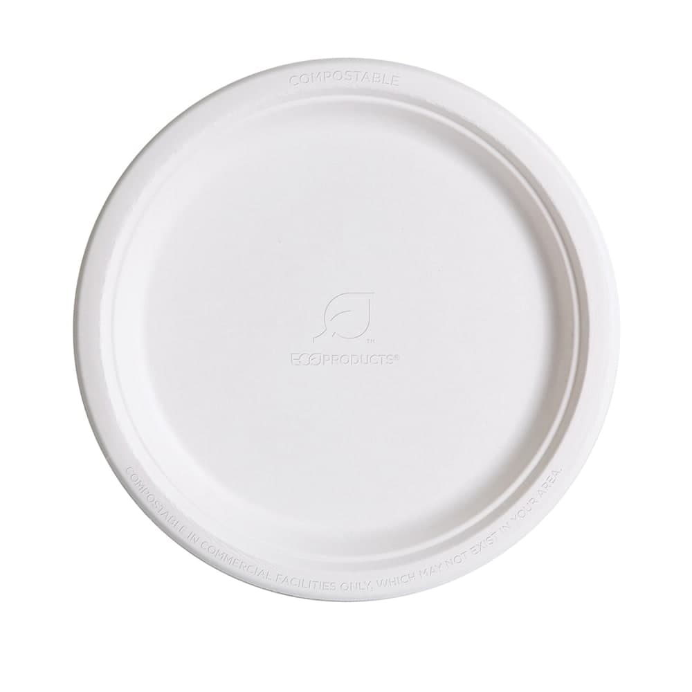 Eco Products WorldView™ 10" Round Disposable Plate - Molded Fiber, White (EP-P005)