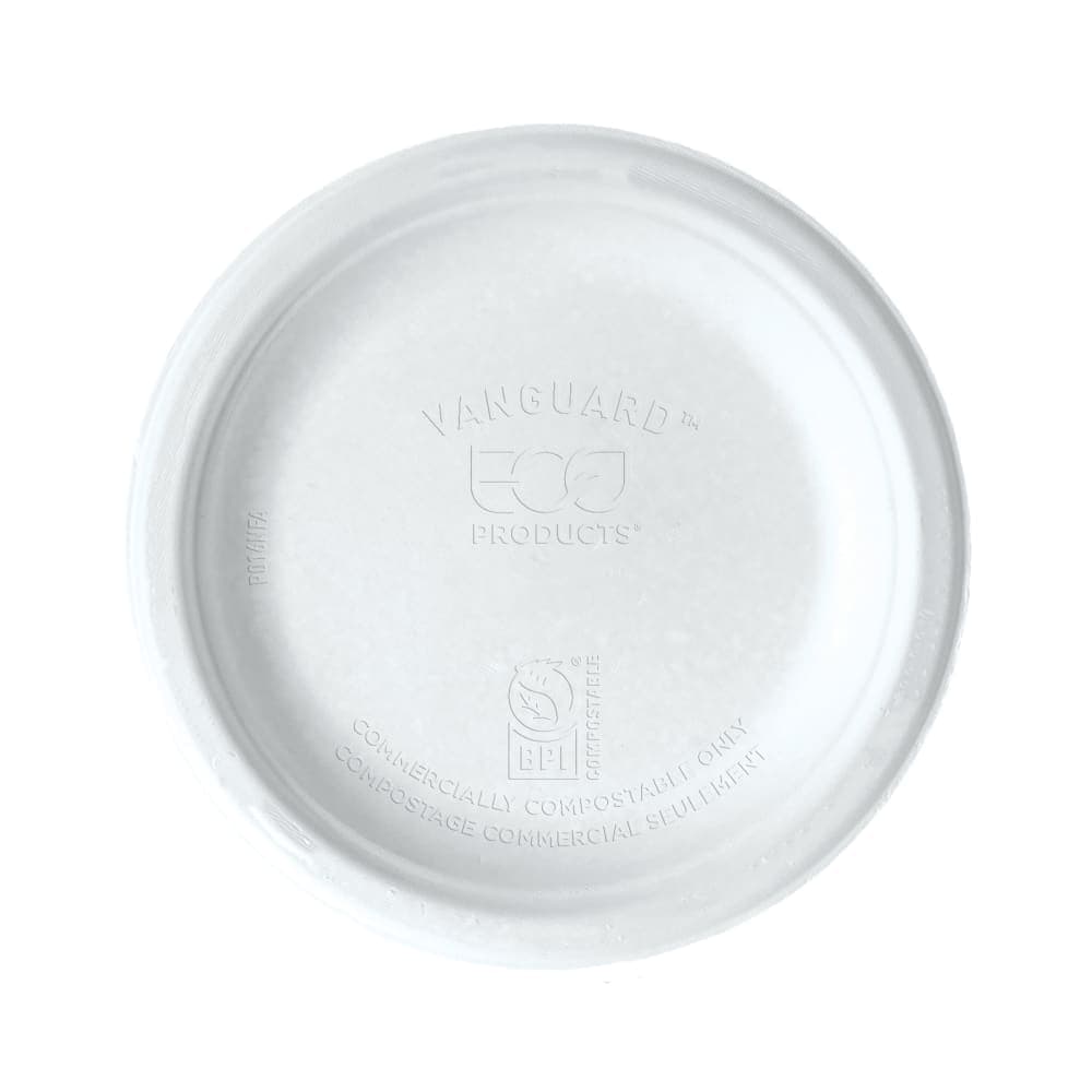 Eco Products Vanguard® WorldView™ 6" Round Disposable Plate - Molded Fiber, White (EP-P016NFA)