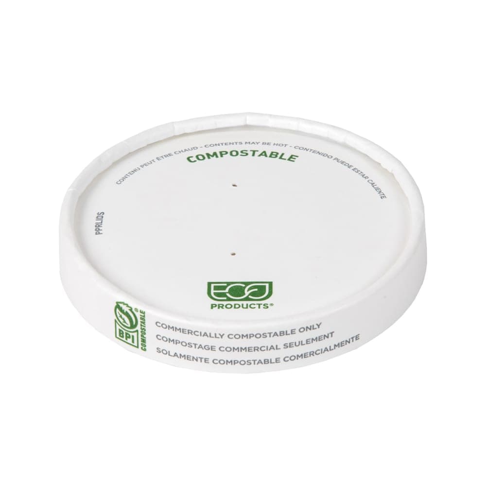 Eco Products World Art™ Flat Lid for 8 to 10 oz Food Containers - Paper, White (EP-PPRLIDS)