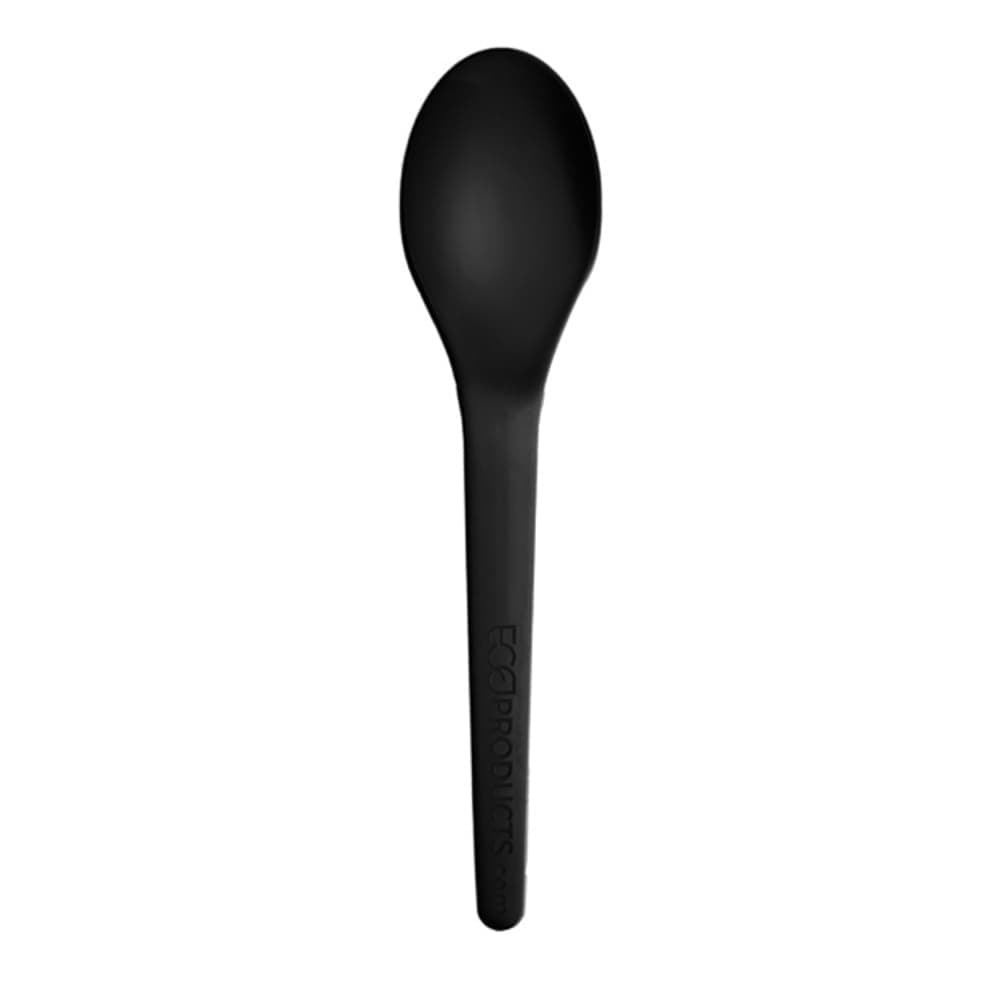 Eco Products 6" Plantware® Disposable Spoon - PLA, Black (EP-S013BLK)