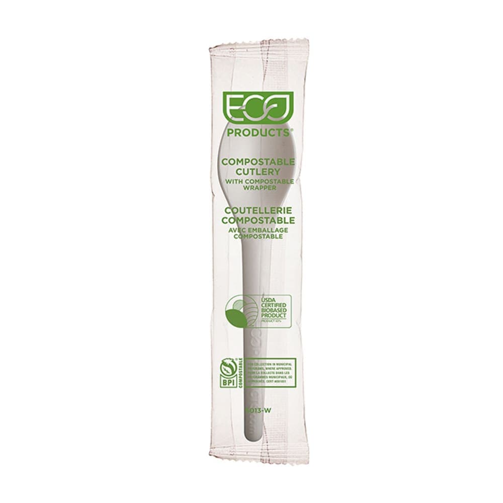 Eco Products 6" Plantware® Disposable Spoon - PLA, White (EP-S013-W)