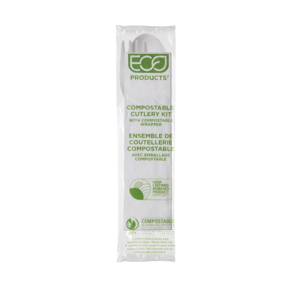 Eco Products 6" Plantware® Disposable Cutlery Set - PLA, White (EP-S015)