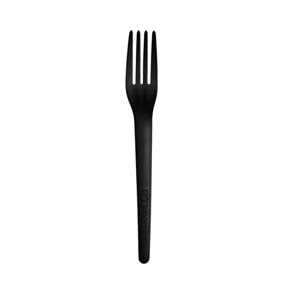 Eco Products 7" Plantware® Disposable Fork - PLA, Black (EP-S017BLK)