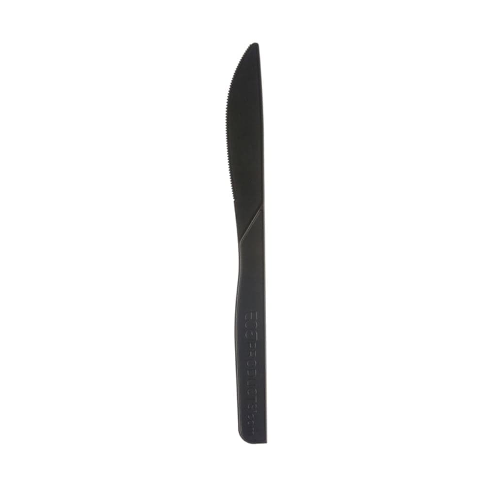 Eco Products 6" BlueStripe™ Disposable Knife - Polystyrene, Black (EP-S111)