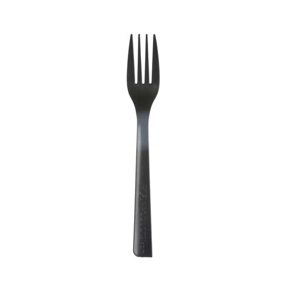 Eco Products 6" BlueStripe™ Disposable Fork - Polystyrene, Black (EP-S112)