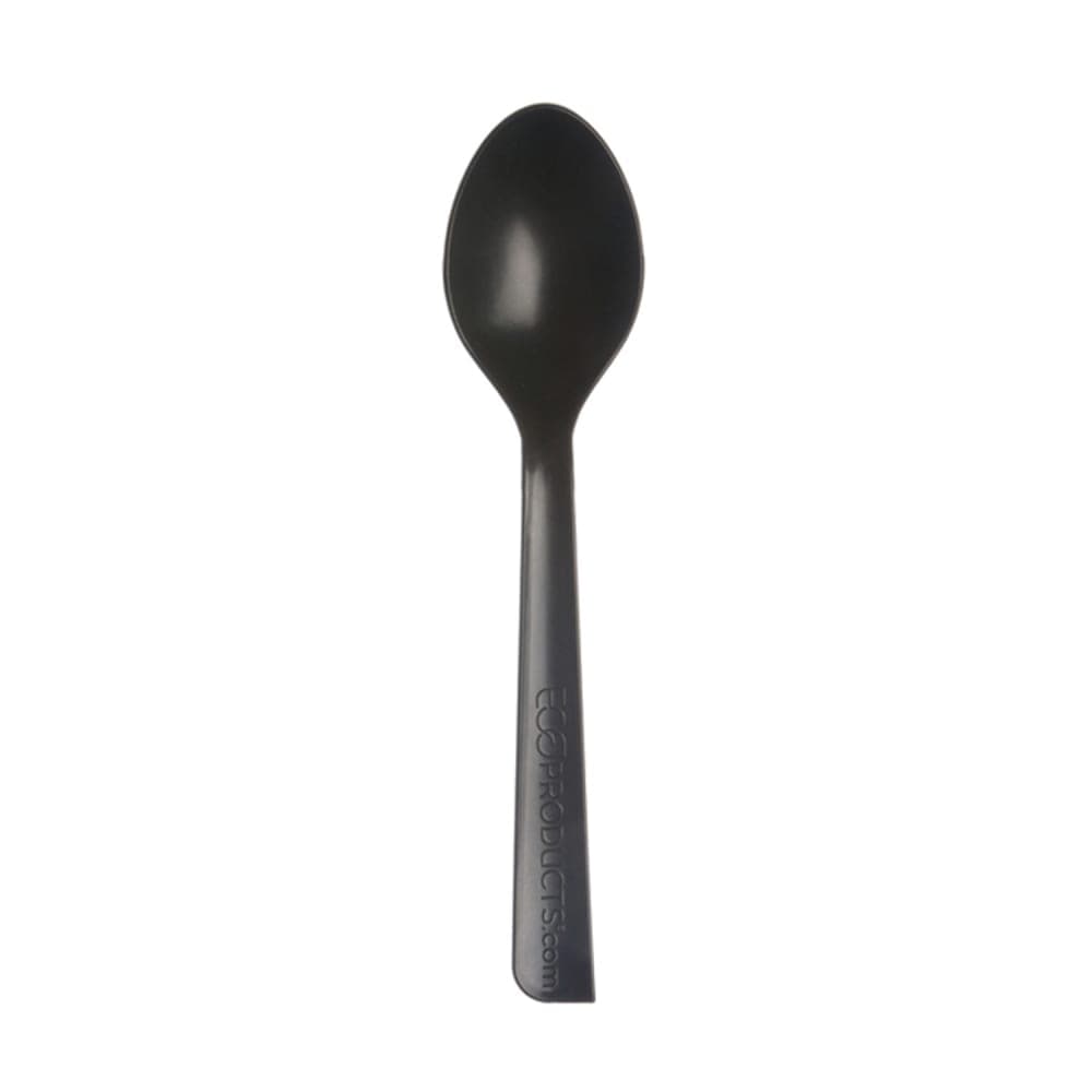 Eco Products 6" BlueStripe™ Disposable Spoon - Polystyrene, Black (EP-S113)