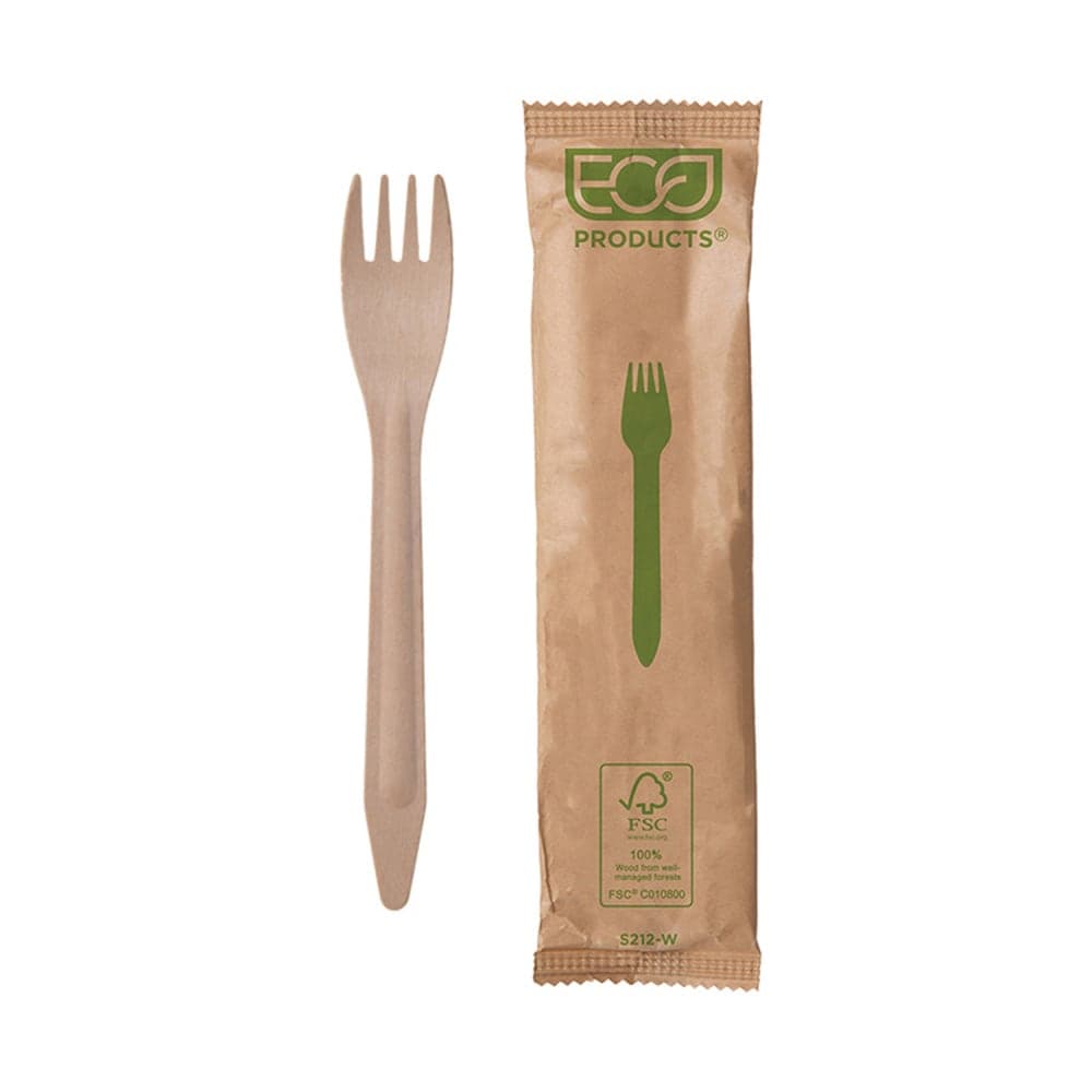 Eco Products 6 1/2" Disposable Fork - Birch Wood (EP-S212-W)
