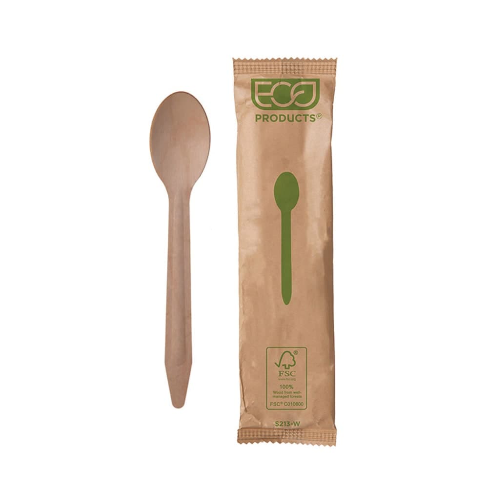 Eco Products 6 1/2" Disposable Spoon - Birch Wood (EP-S213-W)