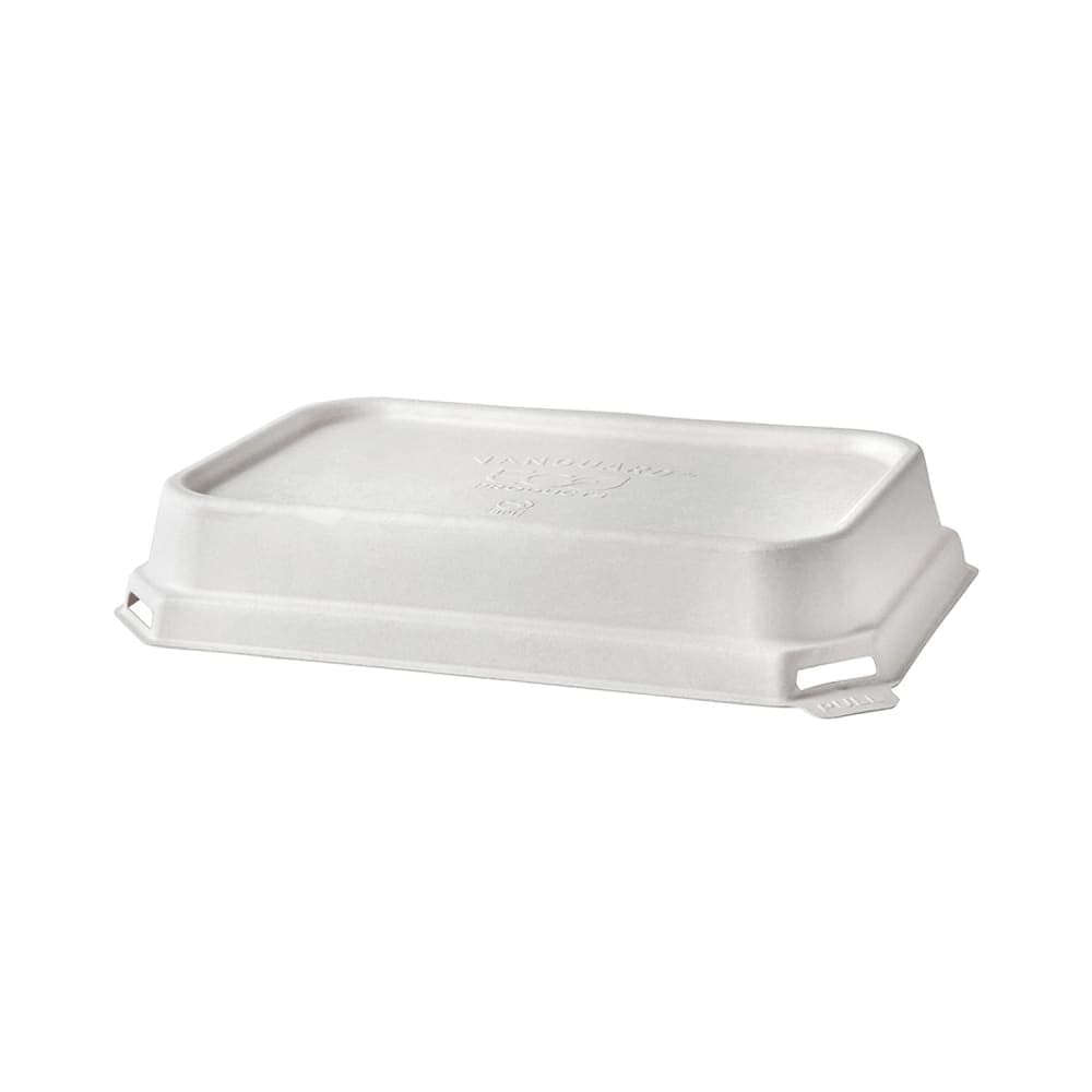 Eco Products Vanguard® WorldView™ Dome Lid for 24 to 32 oz Rectangular Take-Out Containers - Molded Fiber, White (EP-SCRC24DLIDNFA)