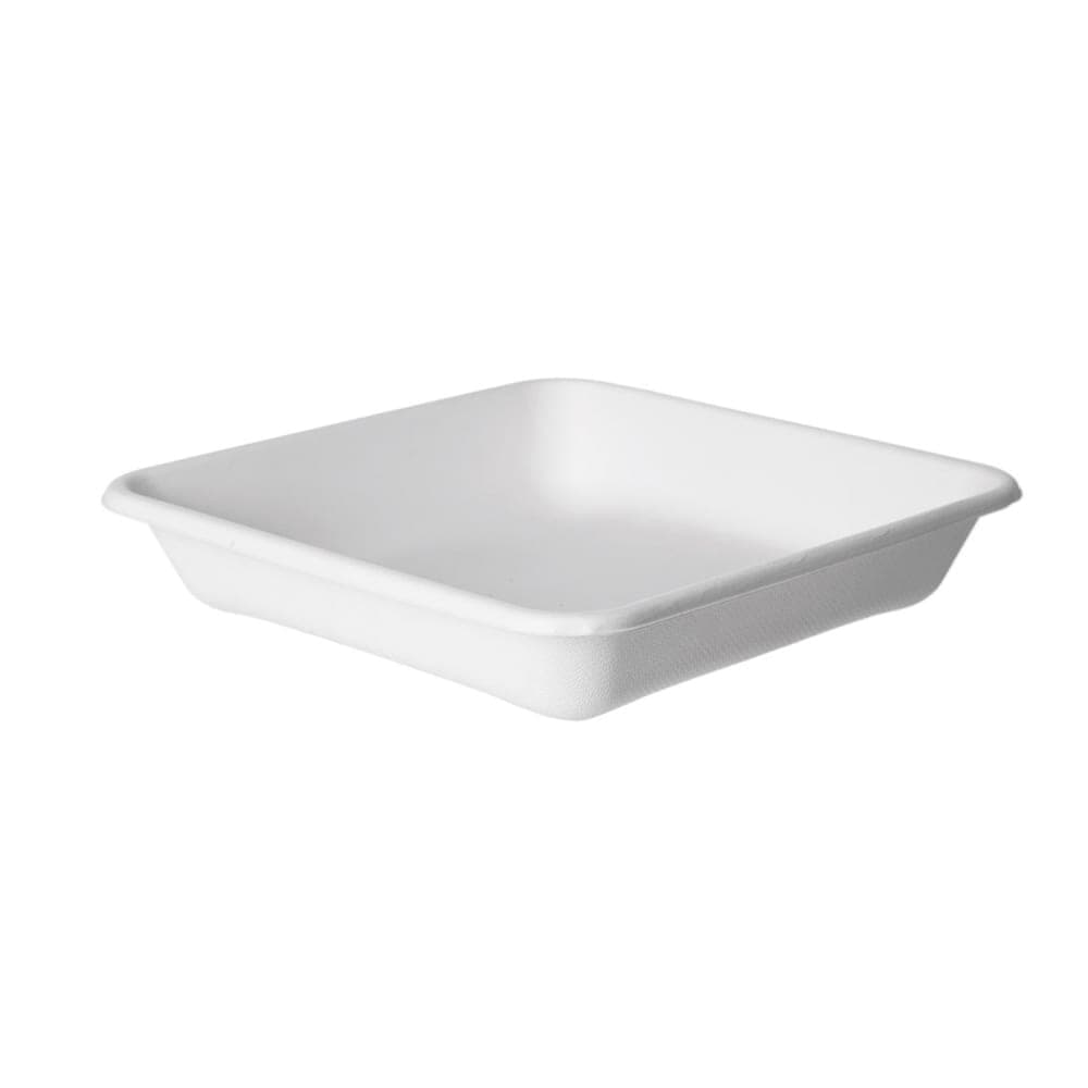 Eco Products 9" Square Vanguard® WorldView™ Take-Out Container - Molded Fiber, White (EP-SCS9TNFA)
