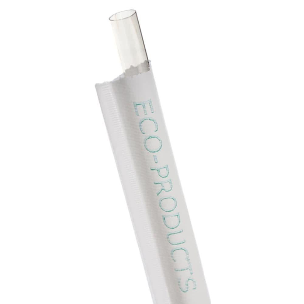 Eco Products 7 3/4" Wrapped Straws - PLA, Clear (EP-ST780)