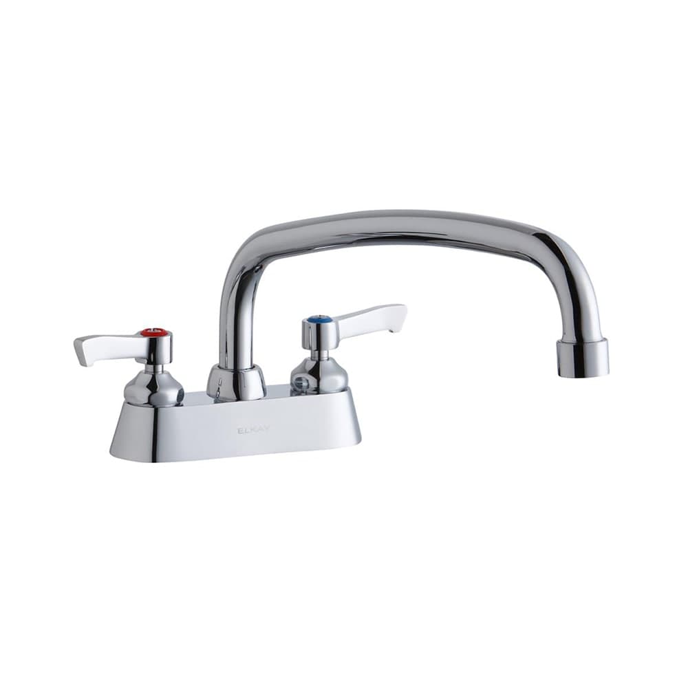 Elkay LK406AT12L2 Deck Mount Faucet w/ 12" Swing Spout & 2" Lever Handles - 4" Centers